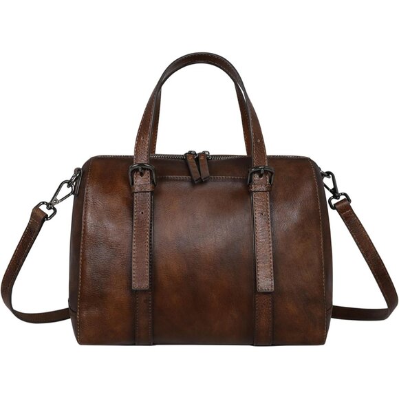 Genuine Leather Crossbody Bag Women Travel Purse Satchel Work Tote - Picture 7 of 8